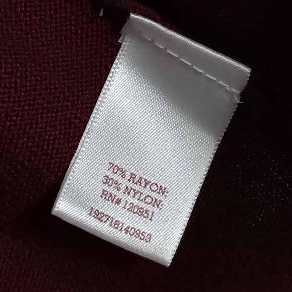 SO Open Cardigan Size XS Burgundy Long Sleeve 2 Pockets Fine Knit 70% Rayon - Picture 7 of 8